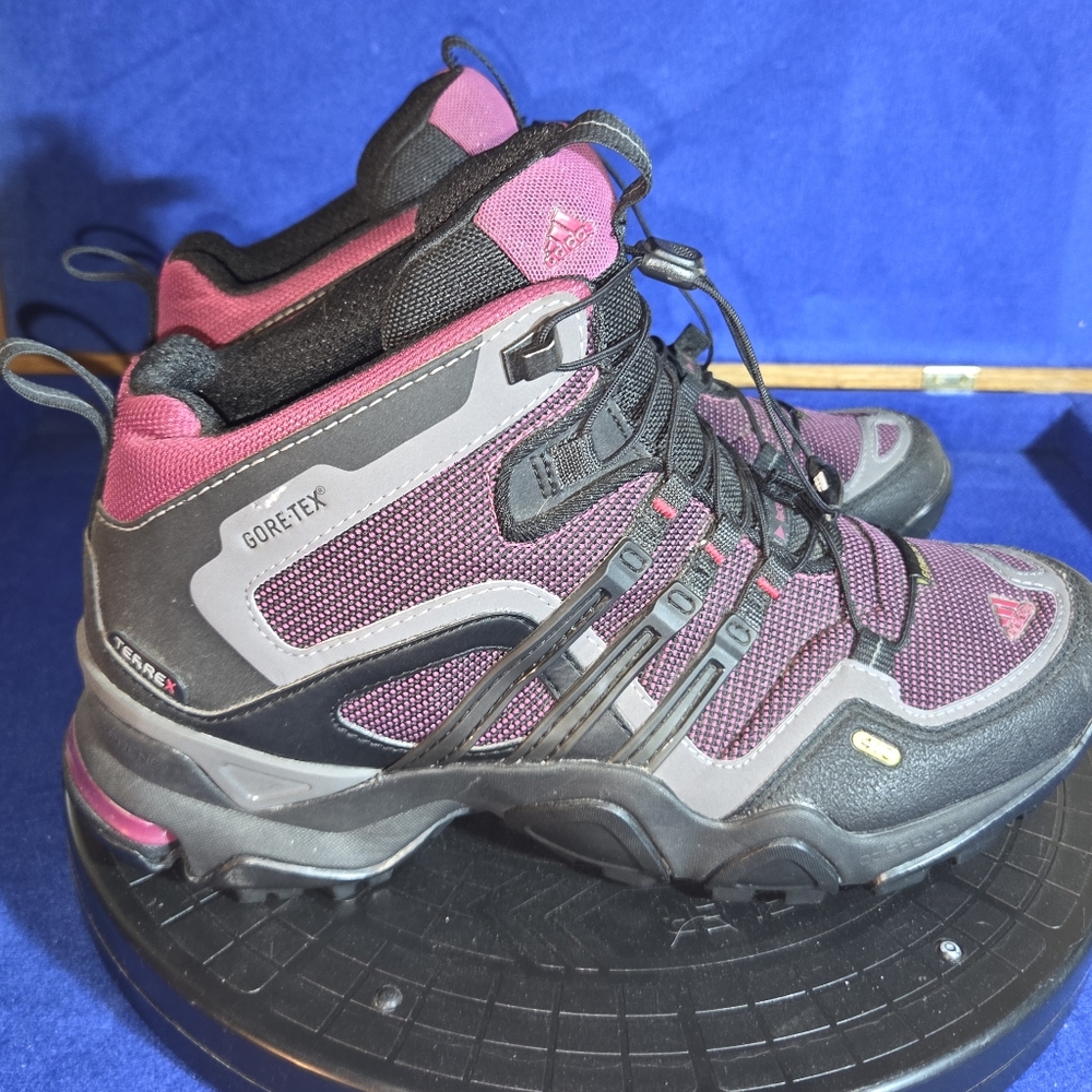 Women's adidas Terrex Fast X FM GTX Burgundy Hiking Boots, Sz. 7.5US, 39-1/3EU